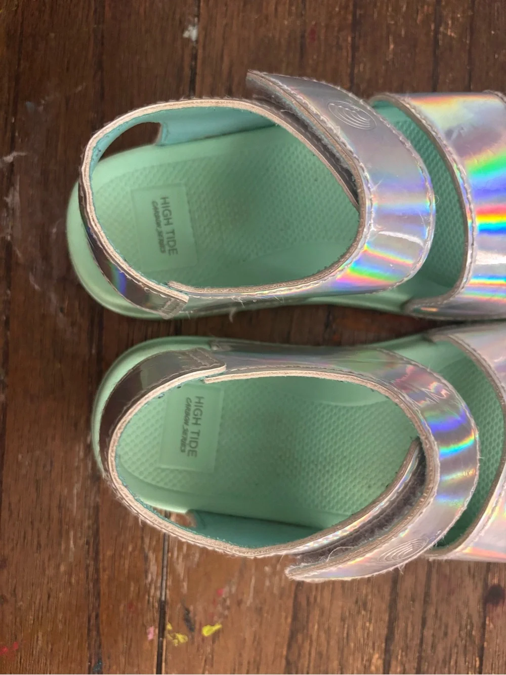 Girls high tide Sandals with Iridescent Straps